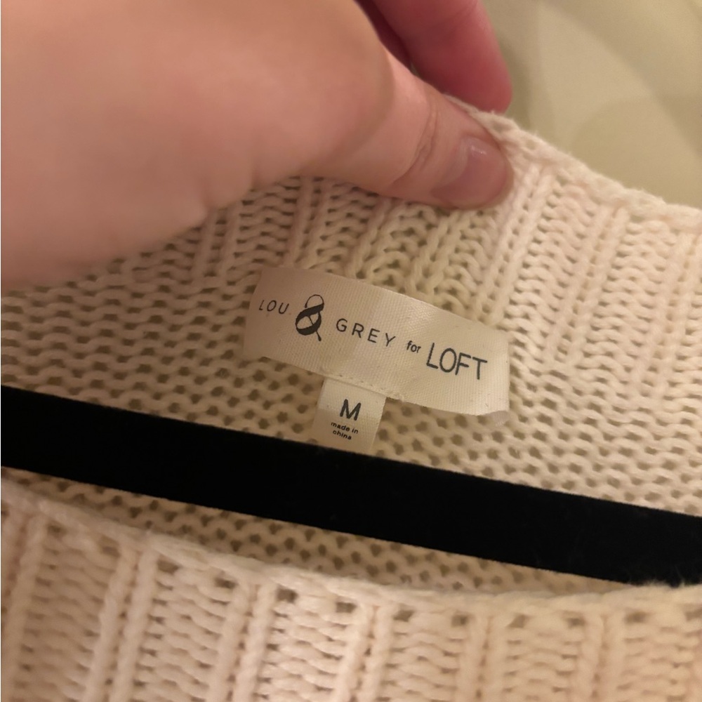Lou & Grey for LOFT Rainbow Stitch Cotton Sweater - Artsy, quirky, unique - Picture 4 of 5